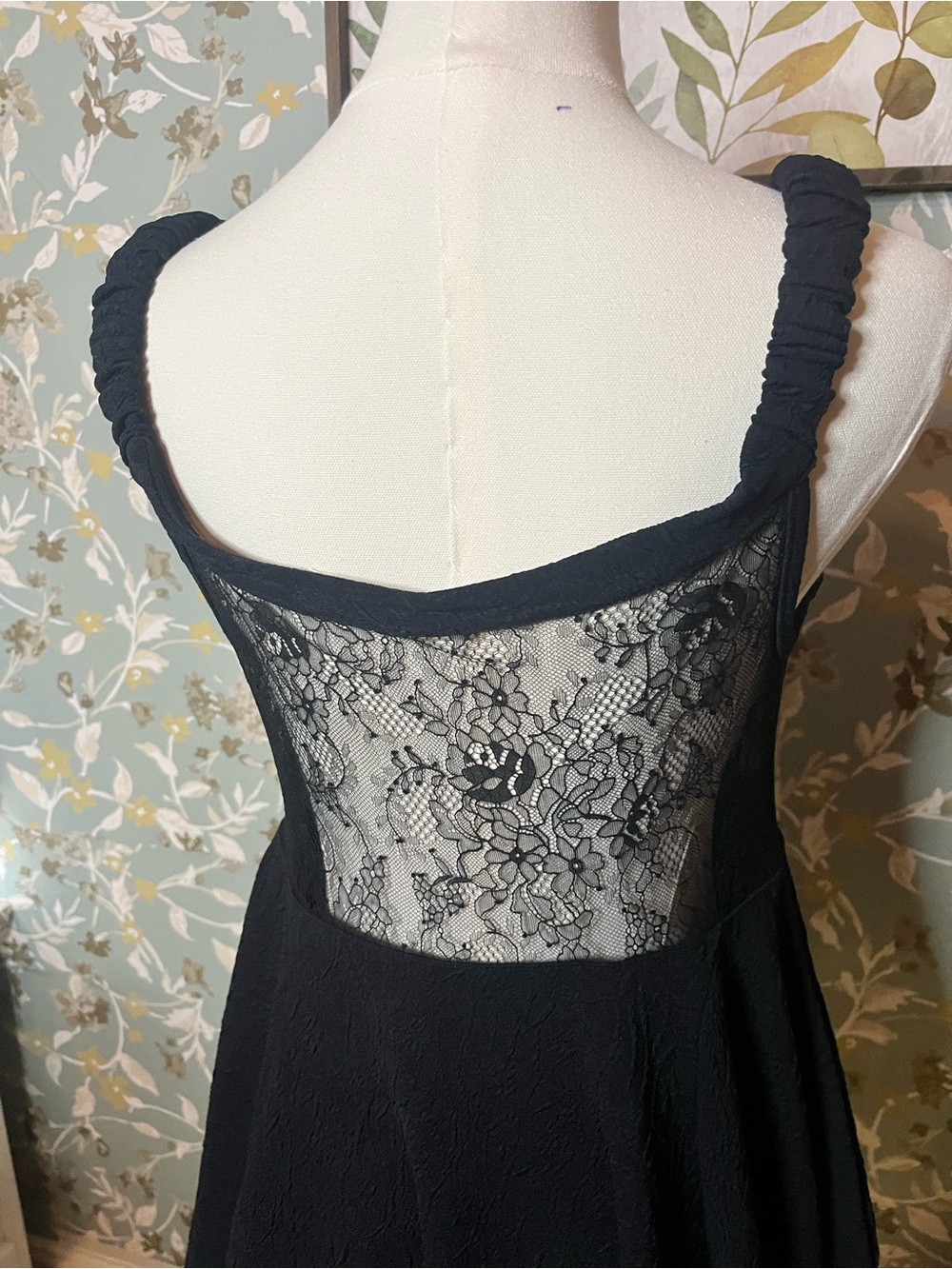 Free People Black Lace Insert Dress Size Medium - Picture 6 of 11